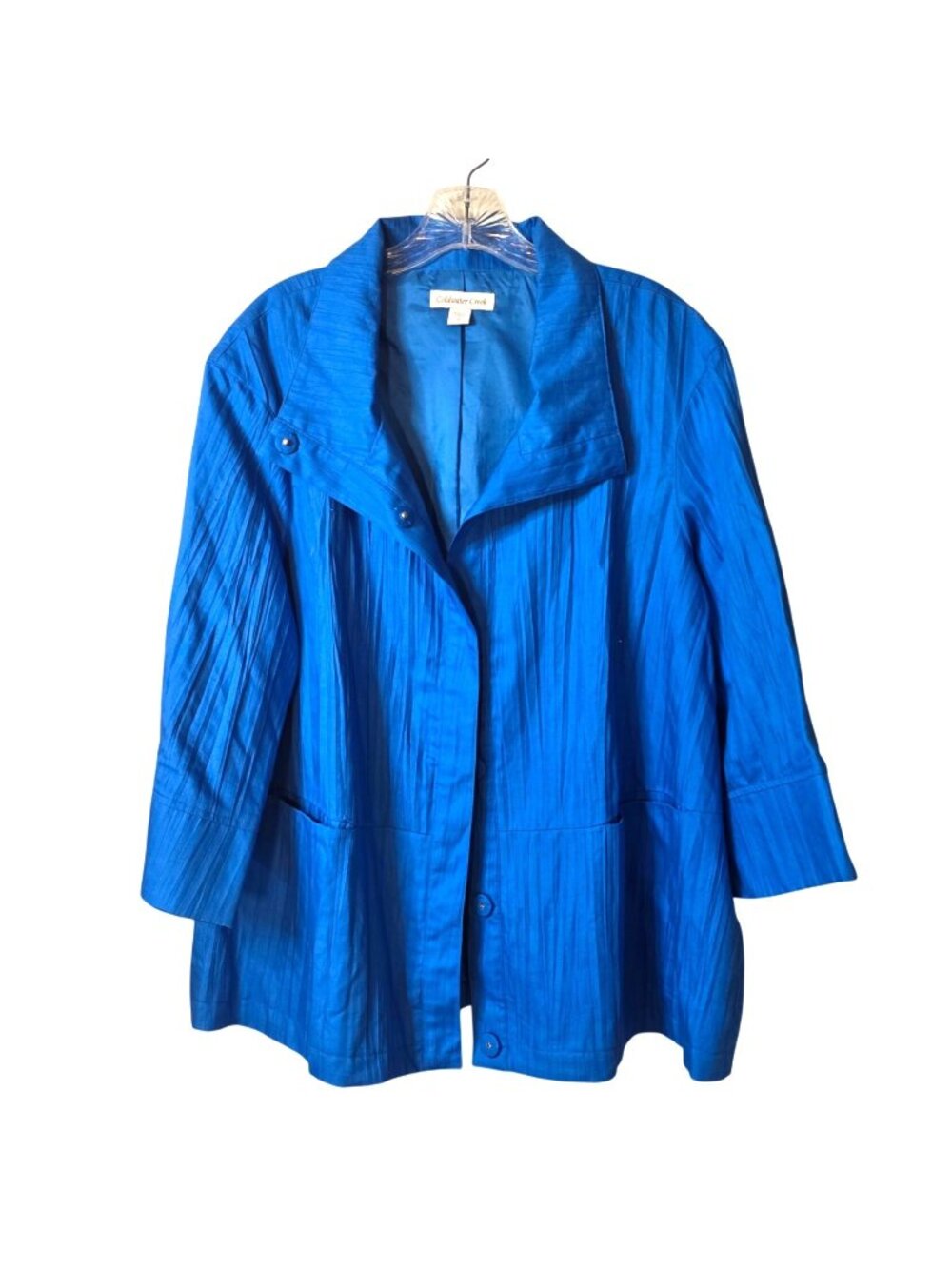 Coldwater Creek Womens Blue Button-Front Lightweight Jacket Size 16 Career